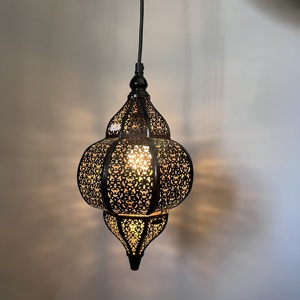 Lampe suspendue LED en fer noir gravé pour salon, éclairage décoratif - Product Image 4