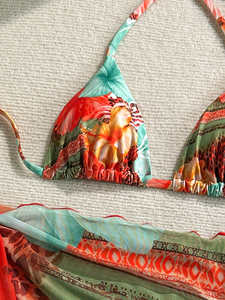 ชุดบิกินี่ลายทางพิมพ์ลายดอกไม้และลายเรขาคณิต ชุดว่ายน้ำเซ็กซี่สำหรับชายหาด ดีไซน์ลายดอกไม้ ไร้โครงเหล็ก ปรับแต่งโลโก้ได้ ไร้รอยต่อ - Product Image 6