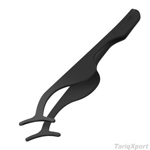 แหนบสแตนเลสสีดำปลายแหลมสำหรับต่อขนตาปลอมและใช้กับมาสคาร่า - Product Image 4