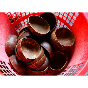 Bol et cuillère en coquille de noix de coco faits à la main écologique belle décoration fabriquée au Vietnam - Product Image 3