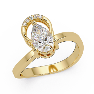 Anillo de Compromiso de Lujo Personalizado en Oro Sólido de 14K con Diamante Cultivado en Laboratorio con Corte en Pera, Certificado por IGI, 1.05 Quilates, Joyería Nupcial para Boda - Product Image 2