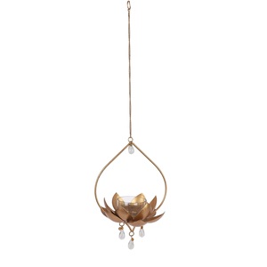 Porte-bougies suspendus en fil de fer en forme de cage avec finition cuivrée pour la décoration de la maison et les fêtes de Noël - Product Image 2