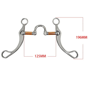 Horse Snaffle Stainless Steel Training Mouth Bit Western Copper <b>Roller</b> <b>Jointed</b> Mouth Curb Hight Quality - Product Image 4