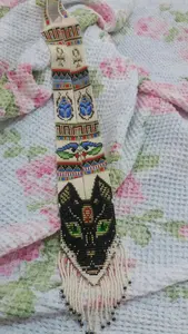 Collar Gerdan ucraniano con diseño de gato negro único y de moda | Chunky | Único | Collar de mujer africana con pendientes, para regalar - Product Image 4