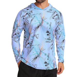Camisa de Pesca para Hombre, Roja, Manga Larga, con Capucha, Protección Solar UPF 50, Estampada, con Bolsillo para Gafas de Sol - Product Image 5