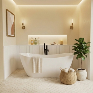 Bañera de acrílico moderna, ecológica y duradera FW-8823-67 - Diseño avanzado que ayuda a mantener la temperatura del agua por más tiempo. - Product Image 1