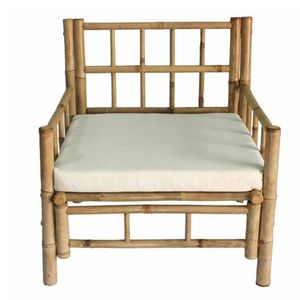 Silla de Bambú Hecha a Mano, Ecológica, con Cojín para Jardín, Patio o Cafetería - Product Image 2