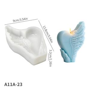 <b>Hand</b> Lift Heart Wings Aromatherapy Candle Fragrant Stone Decorative Gypsum Candle Silicone <b>Mold</b> - Product Image 6