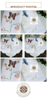 Papillon délicat aux côtés de fleurs épanouies brodées sur des serviettes en lin, apportant une douce touche de charme de jardin aux tables élégantes.