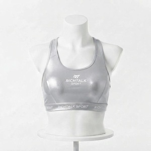 RICHTALK SPORT Women's <b>Yellow</b> Racerback Sports <b>Bra</b> Scoop Neck Medium Support Breathable Fitness Top Solid Color - Product Image 5