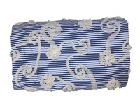 Tissu en coton rayé en gros avec cordon en maille surélevé et embellissements floraux pour collections de mode modernes