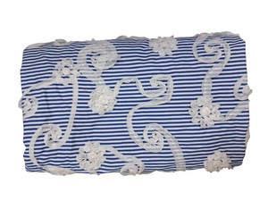 Tissu en coton rayé en gros avec cordon en maille surélevé et embellissements floraux pour collections de mode modernes - Product Image 1