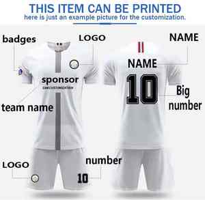 Tenues de football 7 sur 7 personnalisables pour adultes et jeunes, ensemble maillot de foot avec impression de nom, en stock pour équipes masculines - Product Image 5