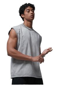 Sin mangas de punto transpirable Fitness Wear entrenamiento hombres gimnasio camiseta sin mangas logotipo personalizado algodón correr camiseta músculo Atlético camisas - Product Image 3