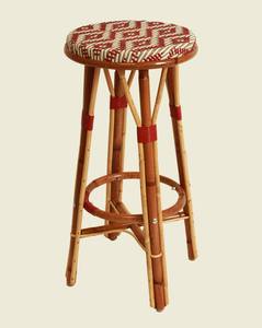 Tabouret en rotin tressé fait main moderne, chaise en bambou naturel pour un salon élégant, un patio, un café et une décoration intérieure - Product Image 1