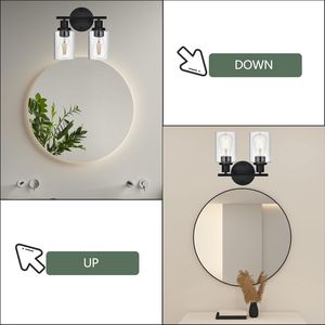 Moderno 5 luci bagno vanità spazzolato nichel chiaro vetro paralume per camera da letto sala lettura cucina soggiorno portico - Product Image 5