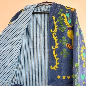 Premium Suzani Embroidered <b>Jacket</b> Women Floral Cropped <b>Hippie</b> Coat Winter Warm Boho Outerwear Wholesale Factory Price Trendy Pro - Product Image 2
