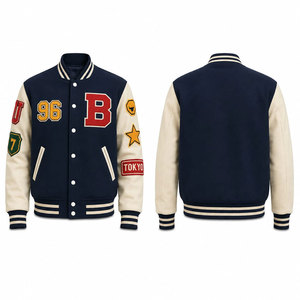 Veste universitaire exclusive en laine et cuir épais, maquette gratuite, sans MOQ, manteau Letterman haut de gamme, collection de patchs en chenille - Product Image 1