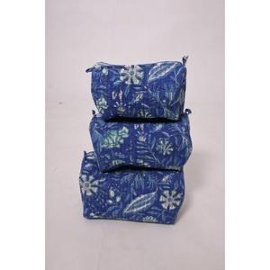 Pochette de maquillage en coton à imprimé floral, trousse de toilette de voyage, organiseur de toilette à fermeture éclair, sac de rangement en coton floral - Product Image 4