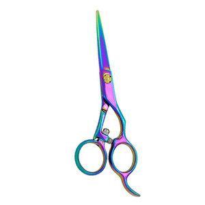 Ciseaux de coiffure professionnels multicolores pour droitiers, manche moyen, design pivotant, acier inoxydable de qualité supérieure, pour salon de coiffure - Product Image 2