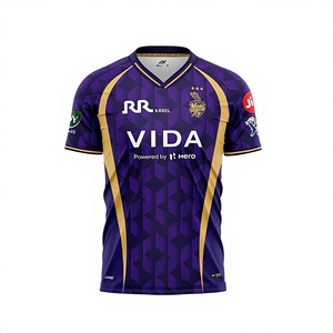 Maillot de cricket d'été imprimé KKR IPL 2026 Premium, personnalisé, respirant, à séchage rapide, en polyester, T-shirt de sport, édition fan RCB - Product Image 1