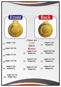 Medalla Deportiva Personalizada, Redonda, Tipo Escudo, Chapada en Oro, Plata o Bronce, para Eventos Escolares - Product Image 6