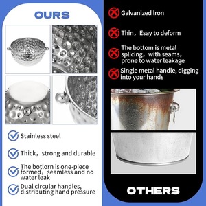Luxury American Style Double Wall Stainless Steel Ice Bucket Tongs Ice Cooler Container for Wine Cocktails <b>Bar</b> Party Moontstar - Product Image 3