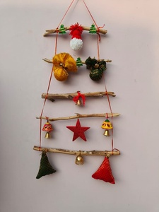 Arbre de Noël moderne, décor de Noël en bois Décoration murale de Noel Décor de Noel Angel tree topper,Boho Christmas ornaments Holid - Product Image 2