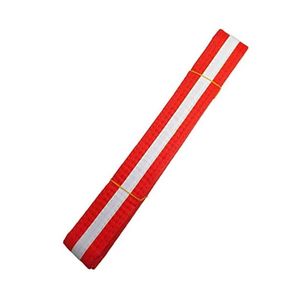 Red White Striped Martial Arts Belt Cotton Karate Taekwondo Training Rank Strap Professional Grade BJJ Ranking Belt - Product Image 1