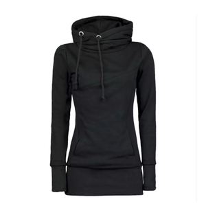 Women's <b>Black</b> Hooded Long Sleeve Knitted Fleece Pullover <b>Sweatshirt</b> Printed 100% Cotton Casual Winter/Autumn Windproof Full - Product Image 3