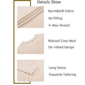 T-shirt décontracté pour homme, coupe ample, manches longues, col décontracté, 200 grammes, polyester/coton, anti-boulochage, idéal pour le sport et le travail - Product Image 6