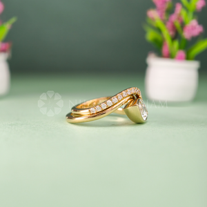 Nouvelle collection de bagues en diamant de laboratoire taille marquise, bijoux fins en or jaune pour femmes, provenant d'un fournisseur indien. - Product Image 2