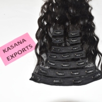Extensions de cheveux humains à clipser, Remy indien, double trame machine, lisses, cuticules alignées, 100g, emballage polybag, pour toutes les couleurs