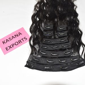 Extensions de cheveux humains à clipser, Remy indien, double trame machine, lisses, cuticules alignées, 100g, emballage polybag, pour toutes les couleurs - Product Image 5