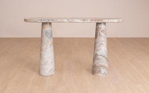 Modern <b>Marble</b> Solid Surface <b>Console</b> <b>Table</b> with Water Resistant Polished Finish for Interior Use - Product Image 2