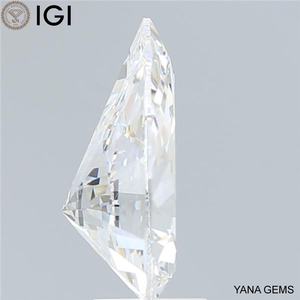 เพชรเพียร์คัต 4.50 กะรัต ผลิตในห้องปฏิบัติการ ขนาด 14.56 มม. สี F ความสะอาด VVS2  แบบ CVD พร้อมใบรับรอง IGI/  เครื่องประดับแบบเข็มกลัด - Product Image 3