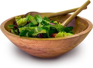 Bol à salade en bois poli fait main de qualité supérieure, bord naturel, pour servir les fruits, minimaliste, écologique, compatible four, pour la table - Product Image 3