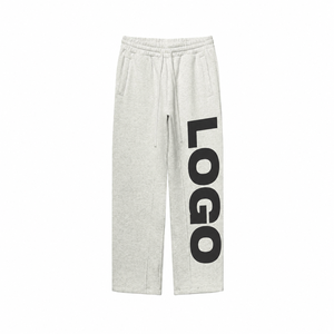 Custom Green <b>Men's</b> Heavy Weight Eco-Friendly Embroidered <b>Fleece</b> Straight Leg Sweatpants Drawstring Waist Relaxed <b>Lounge</b> <b>Pants</b> - Product Image 4