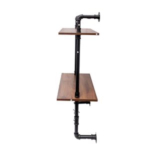 Étagères murales en bois industrielles de 36 pouces, 3 niveaux, 2 niveaux, avec 3 crochets supplémentaires, style ferme, pour cuisine - Product Image 3