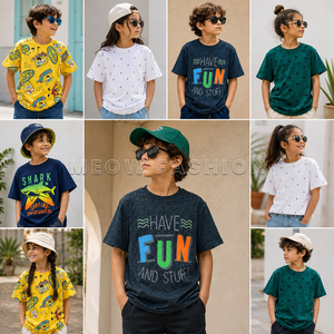 Lot de T-shirts pour enfants en coton imprimé sans produits chimiques nocifs et sans AZO, provenant du Bangladesh, provenant d'une commande d'exportation annulée, en vrac - Product Image 1