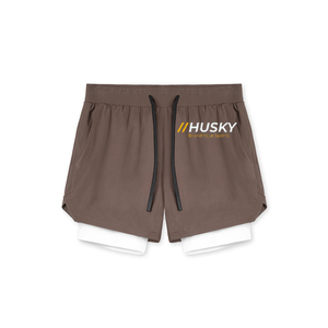 Unisex Nylon Spandex Compression Shorts Elastic Waist Hidden Pocket Custom Logo Solid Quick Dry Lightweight Breathable <b>Knee</b> <b>High</b> - Product Image 3