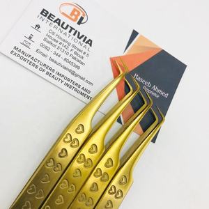 แหนบปลายแหลมทำจากสเตนเลสทนทานปรับแต่งได้90องศาสำหรับต่อขนตาแบบมืออาชีพปรับแต่งโลโก้ได้ตามต้องการ - Product Image 5