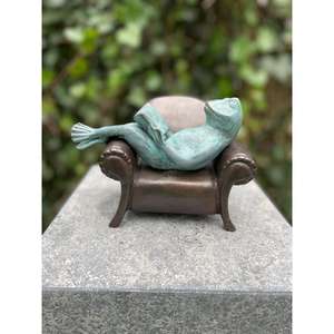 Escultura Antigua de Rana con Sofá de Bronce, Figura Decorativa para Mesa de Sala de Estar - Product Image 3