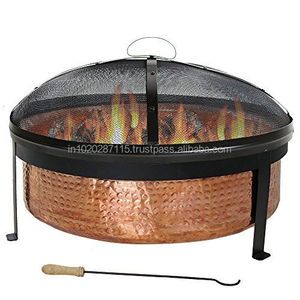 Cuenco de fuego de cobre profundo para leña con marco estable para terraza jardín o áreas de camping - Product Image 1