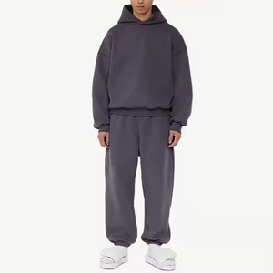 Conjuntos de Chándal Lisos de Estilo Urbano, Fabricante de Conjuntos de Sudadera y Pantalones Oversize 100% Algodón Unisex con Logotipo Frontal - Product Image 3