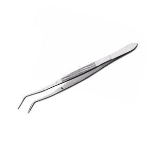Pince à pansements dentaire en acier QNQ Industries CE, 16 cm, à bec coudé dentelé, en acier, manuelle, pour pansements chirurgicaux - Product Image 2