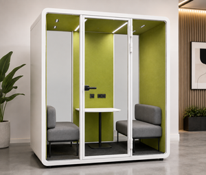 Cabina Acústica de Oficina Moderna y Ecológica de 2 Plazas con Estructura de Aluminio, Iluminación LED y Diseño Independiente para Oficina en Casa u Hotel - Product Image 2