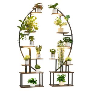 Set di 2 Supporti per Piante da Interno con Scaffale Illuminato a 7 Livelli, 65,5 cm di Altezza, 3000K CCT, 3 Timer, Porta Piante Angolare in Metallo - Product Image 6