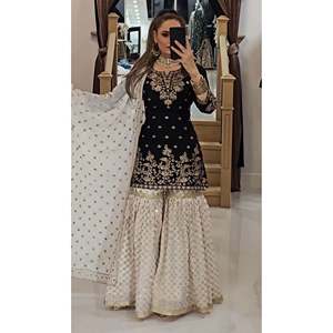 Women's Beautiful Party Wear <b>Top</b> Bottom Dupatta Set - Product Image 3