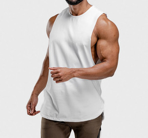Camiseta sin Mangas Térmica de Alta Calidad para Hombre, 100% Algodón Tejido, Lisa, de Secado Rápido, Transpirable, Deportiva, al por Mayor - Product Image 4